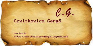 Czvitkovics Gergő névjegykártya